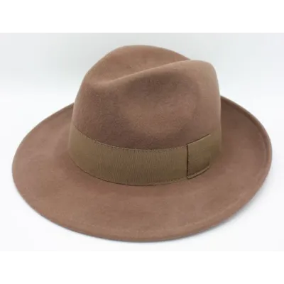 Fedora Hat San Salvo Wool Felt Beige - Traclet Reference: 20653| Chapellerie Traclet