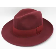 Wool Felt Fedora Hat Vanador Burgundy - Traclet