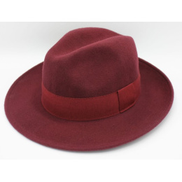 Wool Felt Fedora Hat Vanador Burgundy - Traclet