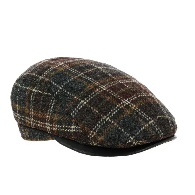 Xavier Checkered Wool Rounded Cap - Gottmann ref 20657 traclet hat shop