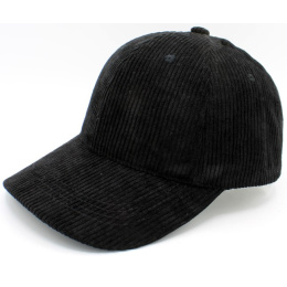 Black Corduroy Baseball Cap - Traclet