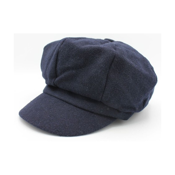 Tania Wool Navy Blue Newsboy Cap - Traclet