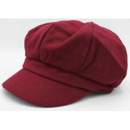 Tania Wool Burgundy Newsboy Cap - Traclet