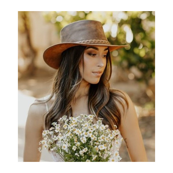 Chapeau Traveller Crusher Bomber Cuir Cuivre - American Hat Makers