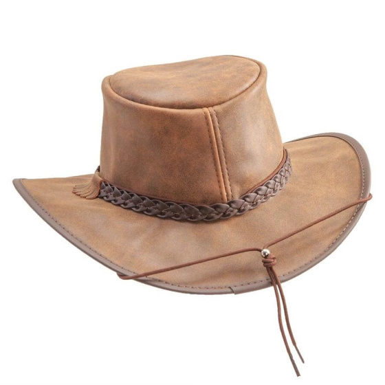 Copper Leather Traveller Crusher Bomber Hat - American Hat Makers