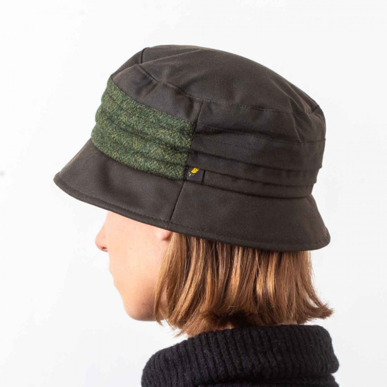 Chapeau Cloche Coton Huilé Imperméable Kaki - Hatman