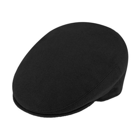 Traditional Kent Plain Black Flat Cap - Traclet