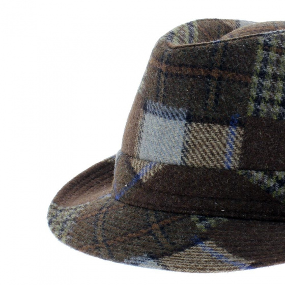 hat woman trilby patchwork