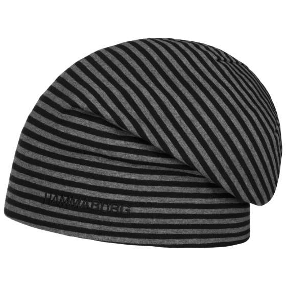 Bonnet Long Ayden Réversible Coton Noir & Gris - Hammaburg
