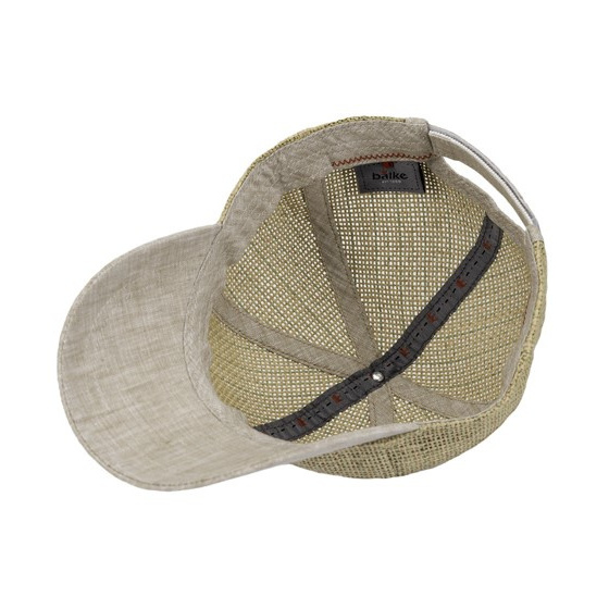 Straw Baseball Cap with Cotton Visor - Traclet