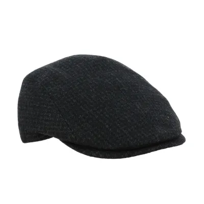 Casquette Plate Daffy Laine Noire pied de poule - Traclet