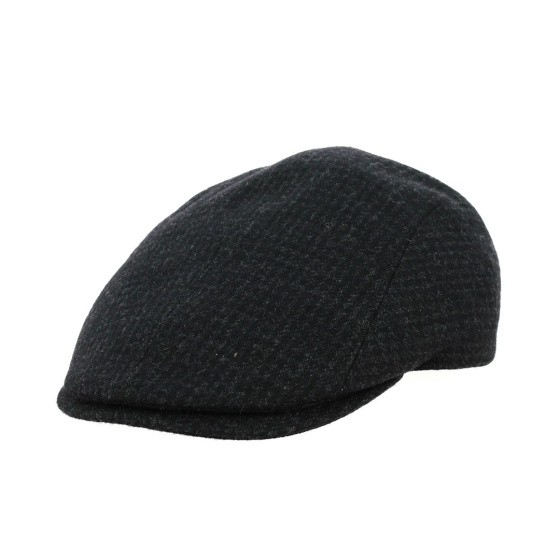 Casquette Plate Daffy Laine Noire pied de poule - Traclet Casquette Plate Daffy Laine Noire pied de poule - Traclet