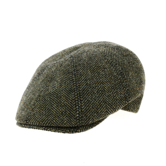 Casquette bec de canard brooker Harris Tweed marron