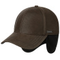Brown Leather Baseball Cap with Ear Flaps - Stetson