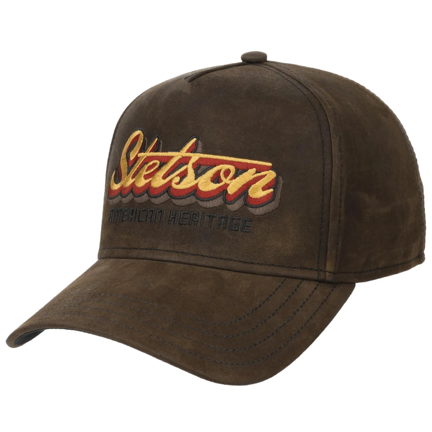 Stetson St James's Leather Trucker Cap - Brown, reference 20771chapellerie traclet