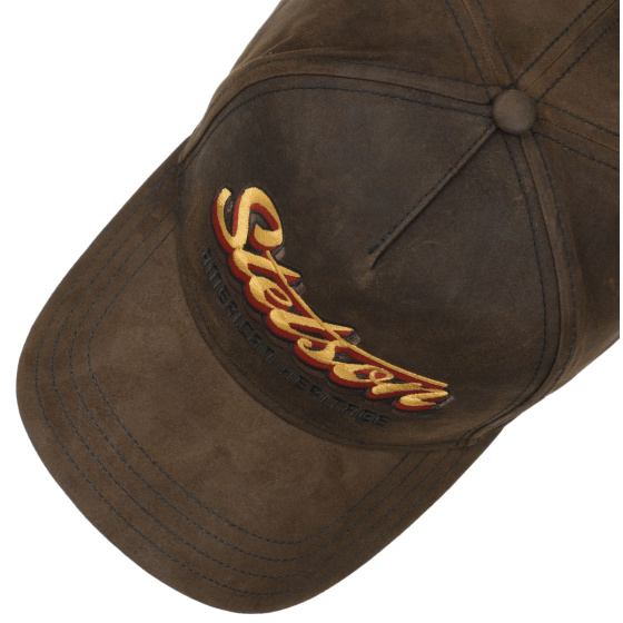 Stetson St James's Leather Trucker Cap - Brown