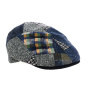 Blue Daffy flat cap patchwork