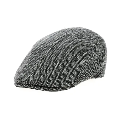 Grey chevron Daffy flat cap by Traclet - ref 20787
