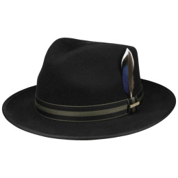 Stetson Greenwich Black Wool Felt Fedora Hat