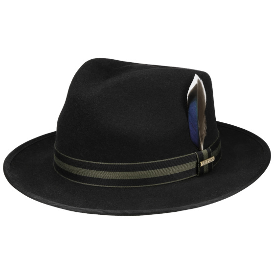 Stetson Greenwich Black Wool Felt Fedora Hat