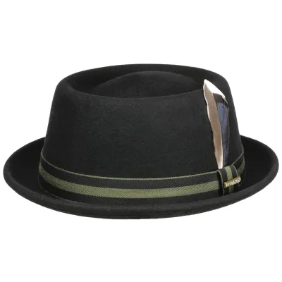Farladey Pork Pie Felt Hat in Black - Stetson Reference: 20794| Traclet Hat Shop