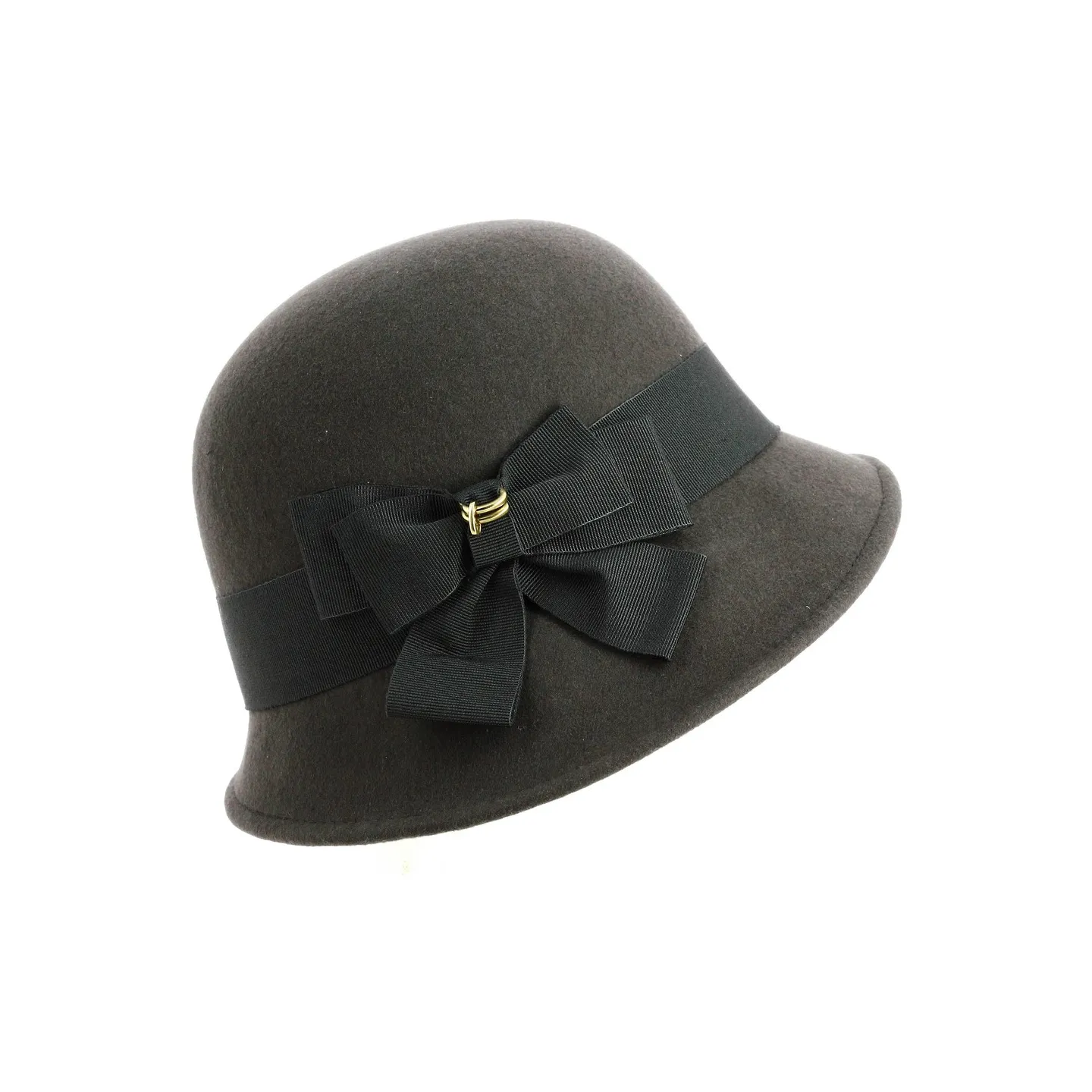 Maithe Grey Wool Felt Cloche Hat - Traclet Reference: 9621 | Traclet Hat Shop
