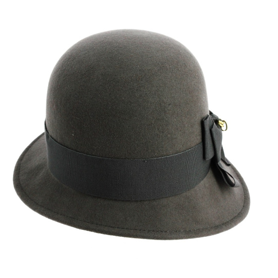Chapeau Cloche Maithe Feutre Laine Gris - Traclet