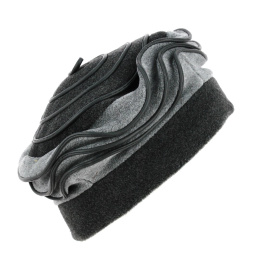 Women's Fleece Beret Lilac Grey & Black - Traclet