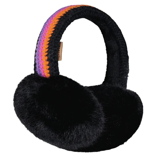 Black Crochet Band Foldable Earmuffs - Barts
