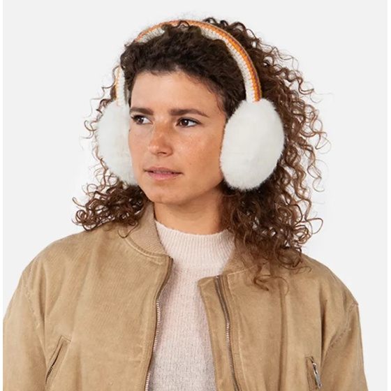 Foldable Earmuffs with Beige Crochet Band - Barts