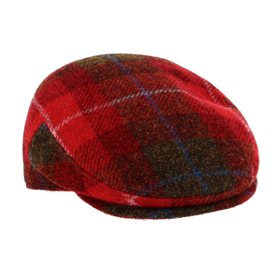 Justin Harris Tweed Red Plaid Flat Cap - Traclet