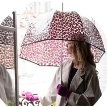 Parapluie Cloche Transparent Léopard - Isotoner  réf 20778 chapellerie traclet