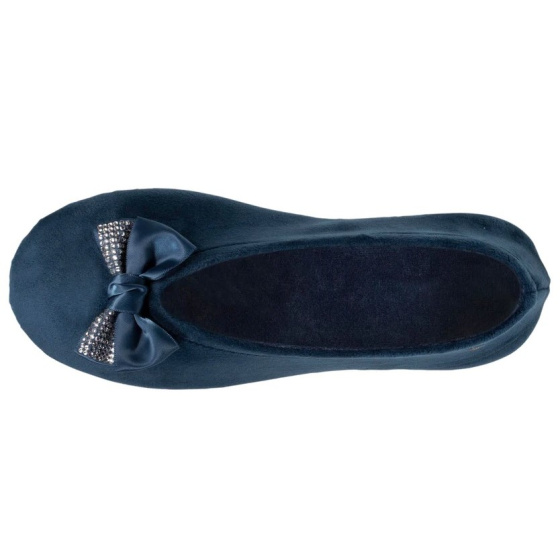 Women's Ballet Slippers with Rhinestone Bow Teal Blue - Isotoner