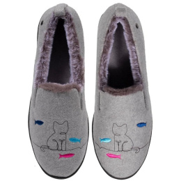 Cat Ballet Slippers with EVERYWEARâ„¢ Sole Heather Gray - Isotoner