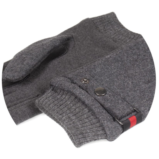 Men's Heather Gray Woolen Fabric Gloves - Isotoner