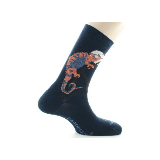 Navy Cotton Chameleon Socks Made in France - Dagobert