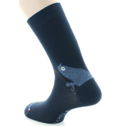 Navy Cotton Chameleon Socks Made in France - Dagobert