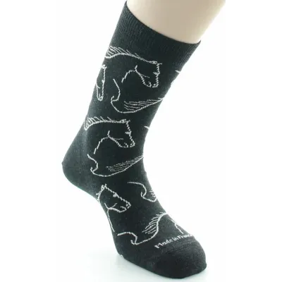 Chaussettes Cheval Coton Anthracite Made in France - Dagobert