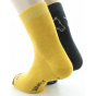 Reversible Horse Socks Anthracite & Yellow Made in France - Dagobert