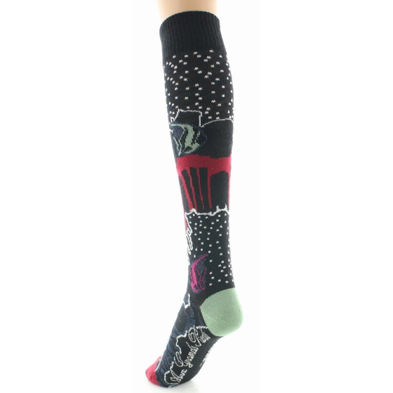 Chaussettes Femme Hautes Peignée Poissons Made in France - Berthe