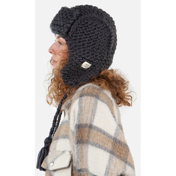 Brubru Bomber Crochet Ushanka in Anthracite - Barts Brubru Bomber Crochet Ushanka in Anthracite - Barts