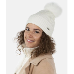 Kenzie Cream Pompom Beanie - Barts