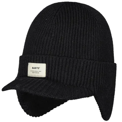 Bonnet Casquette Coedy Cache-Oreilles Noir - Barts  Reference : 20894| Chapellerie Traclet
