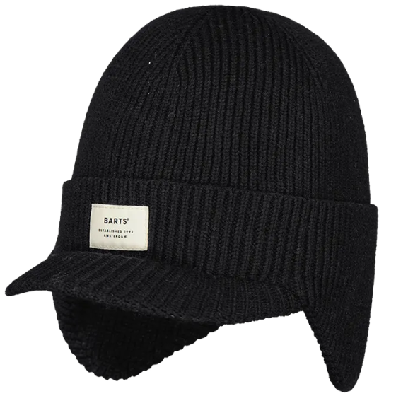Coedy Black Ear-Flap Beanie Cap - Barts