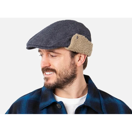 Blue Monzonite Flat Cap with Ear Flaps - Barts