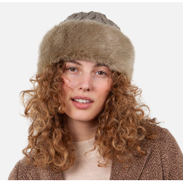 Cable Faux Fur Taupe Beanie-Toque - Barts