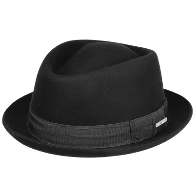 Chapeau Porkpie Worcester Laine Noir - Stetson