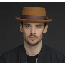 Darron Caramel Wool Porkpie Hat - Bailey Reference: 20952| Chapellerie Traclet