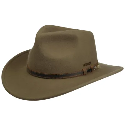 Chapeau Bishop Traveller Feutre Laine Taupe - Stetson