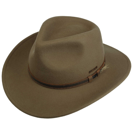Chapeau Bishop Traveller Feutre Laine Taupe - Stetson